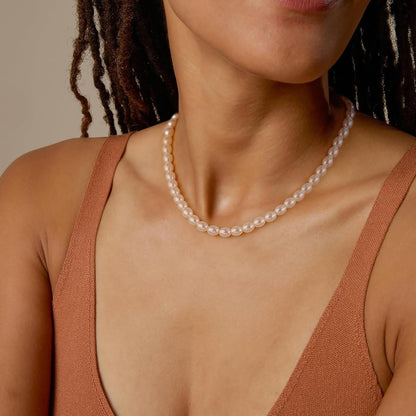 Pearl Necklaces for Women - Pearl Choker Necklace Strands, Adjustable Chain, Dainty Handmade Vintage Jewelry for Women, Statement, Hypoallergenic