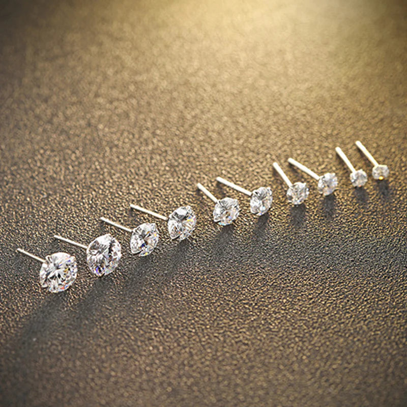 Sterling Silver Cubic Zirconia Stud Earrings