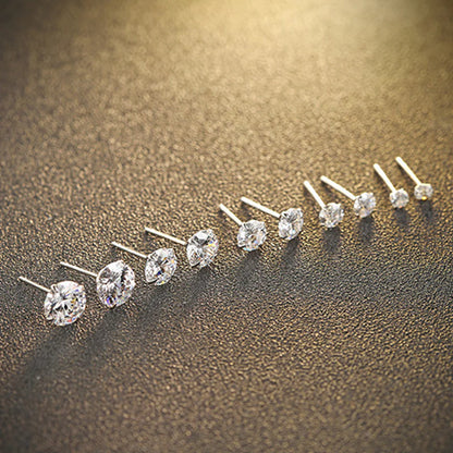 Sterling Silver Cubic Zirconia Stud Earrings
