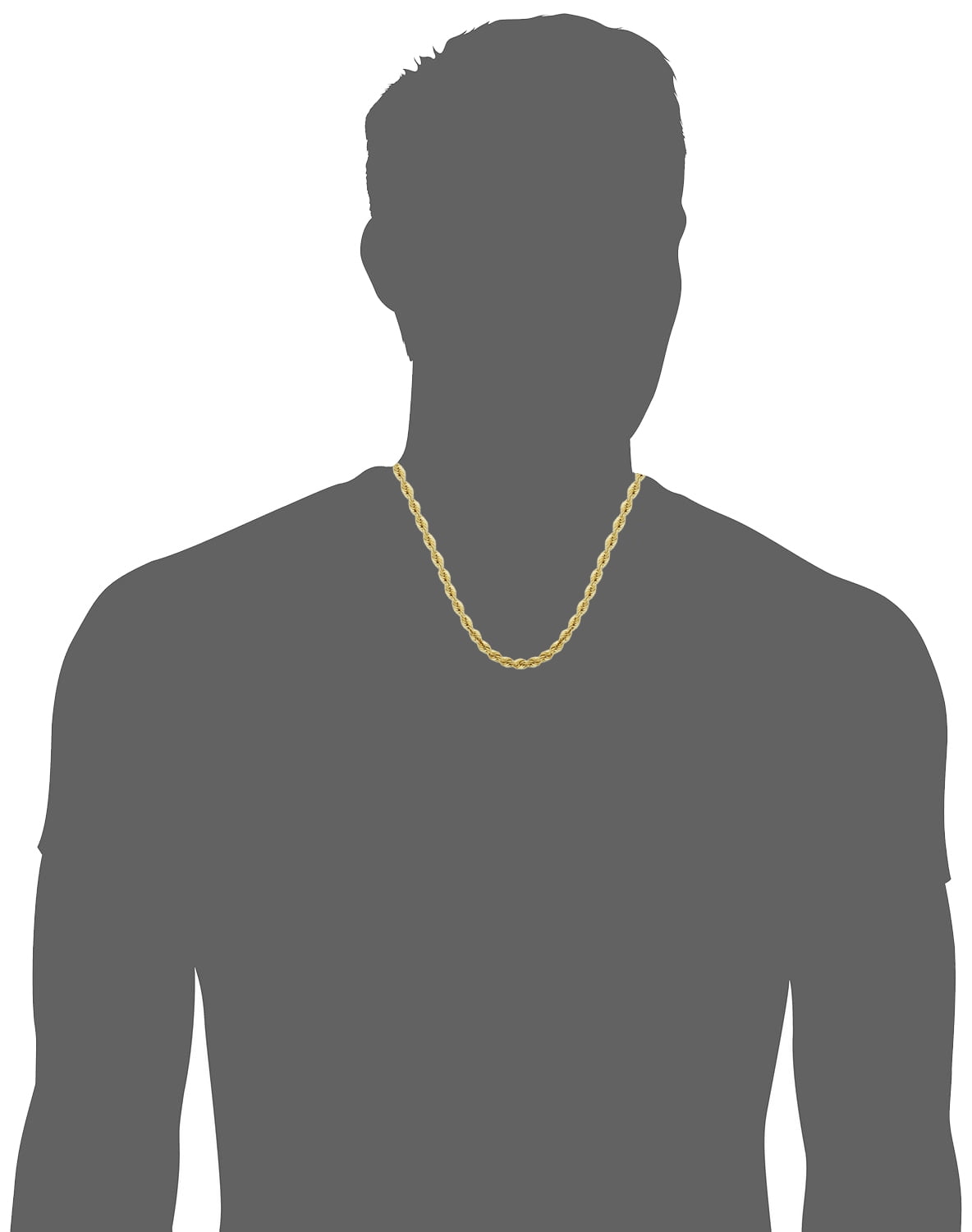 Kooljewelry Solid 14K Yellow Gold Filled Rope Chain Necklace (6 Mm, 22 Inch)
