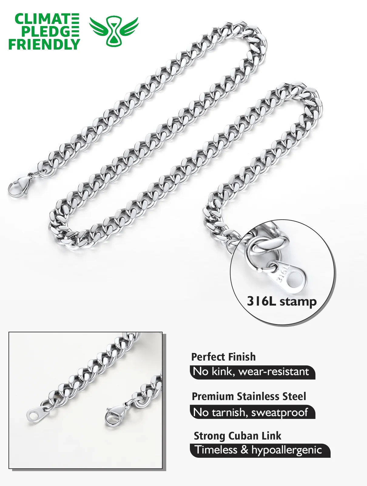 Chain Necklace for Men Stainless Steel Cuban Link Chains for Him Dad Son Birthday Father'S Day with Gift Box, 9Mm/28Inch