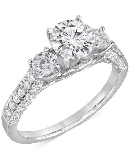 Diamond Three Stone Engagement Ring (1-3/4 Ct. T.W.) in 14K White Gold