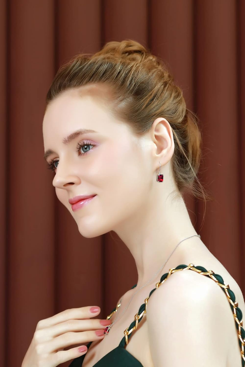 Sterling Silver Genuine, Created or Simulated Gemstone Octagon-Cut Solitaire Drop Dangle Earrings for Women