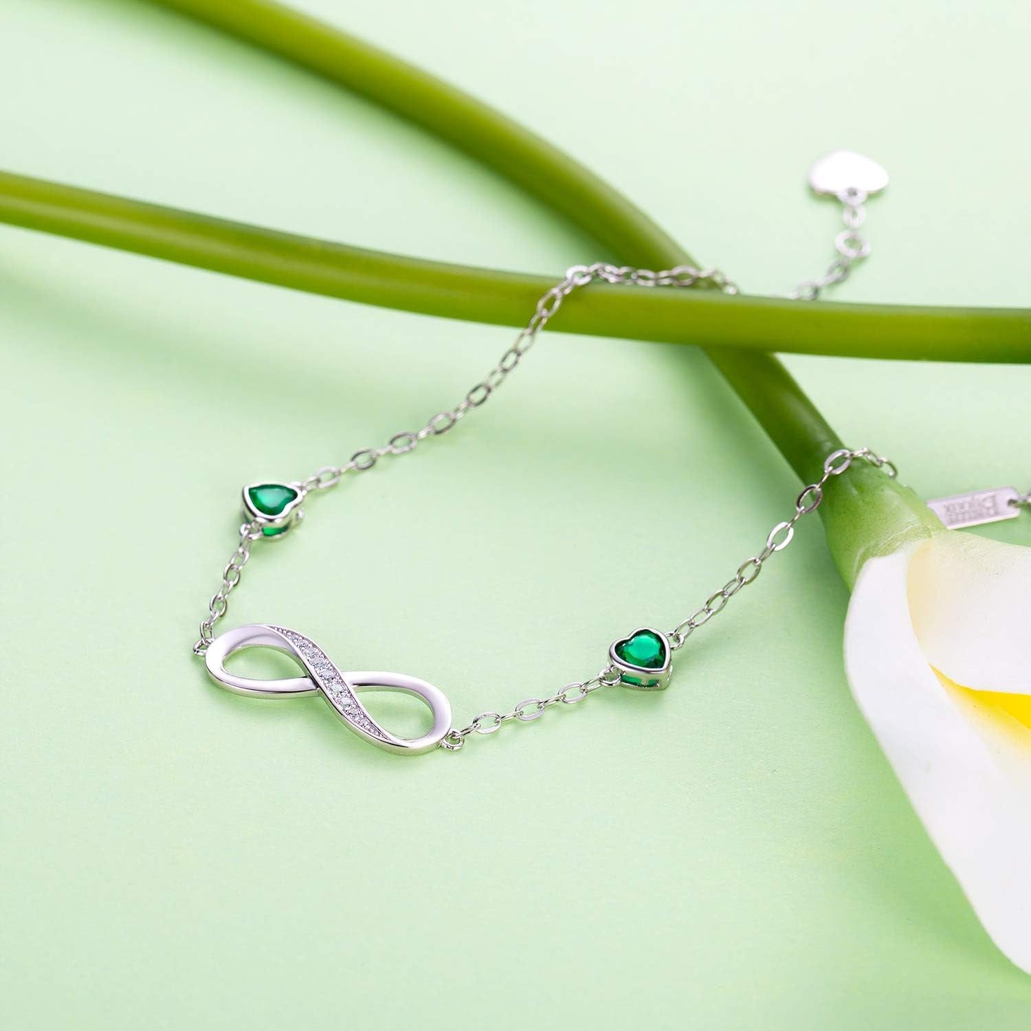 Infinity Love Bracelets for Women 925 Sterling Silver Womens Bracelet Love Symbol Charm Adjustable Bracelet Jewelry