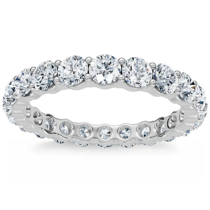 Pompeii Diamond Eternity Ring 2 Carat Womens Stackable Wedding Band 14K White Gold