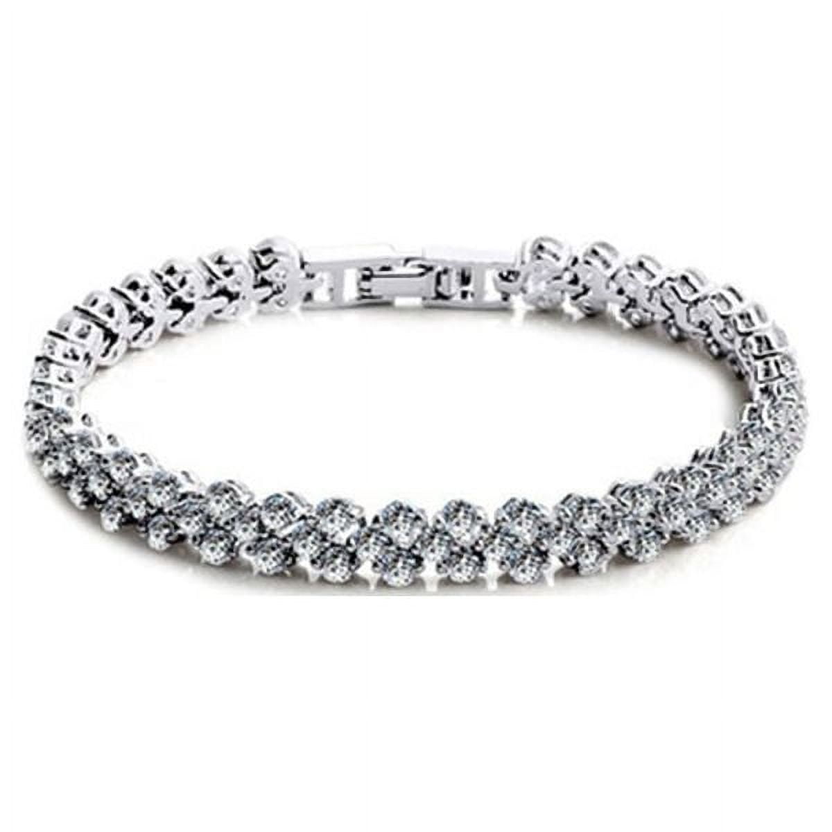 Fashion 925 Sterling Silver Crystal Diamond Bracelets Gifts Roman Style Woman