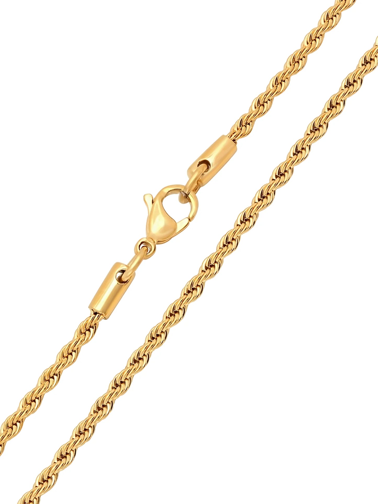 Men'S Gold-Tone Stainless Steel 2.3MM Rope Link 24" Chain Necklace -