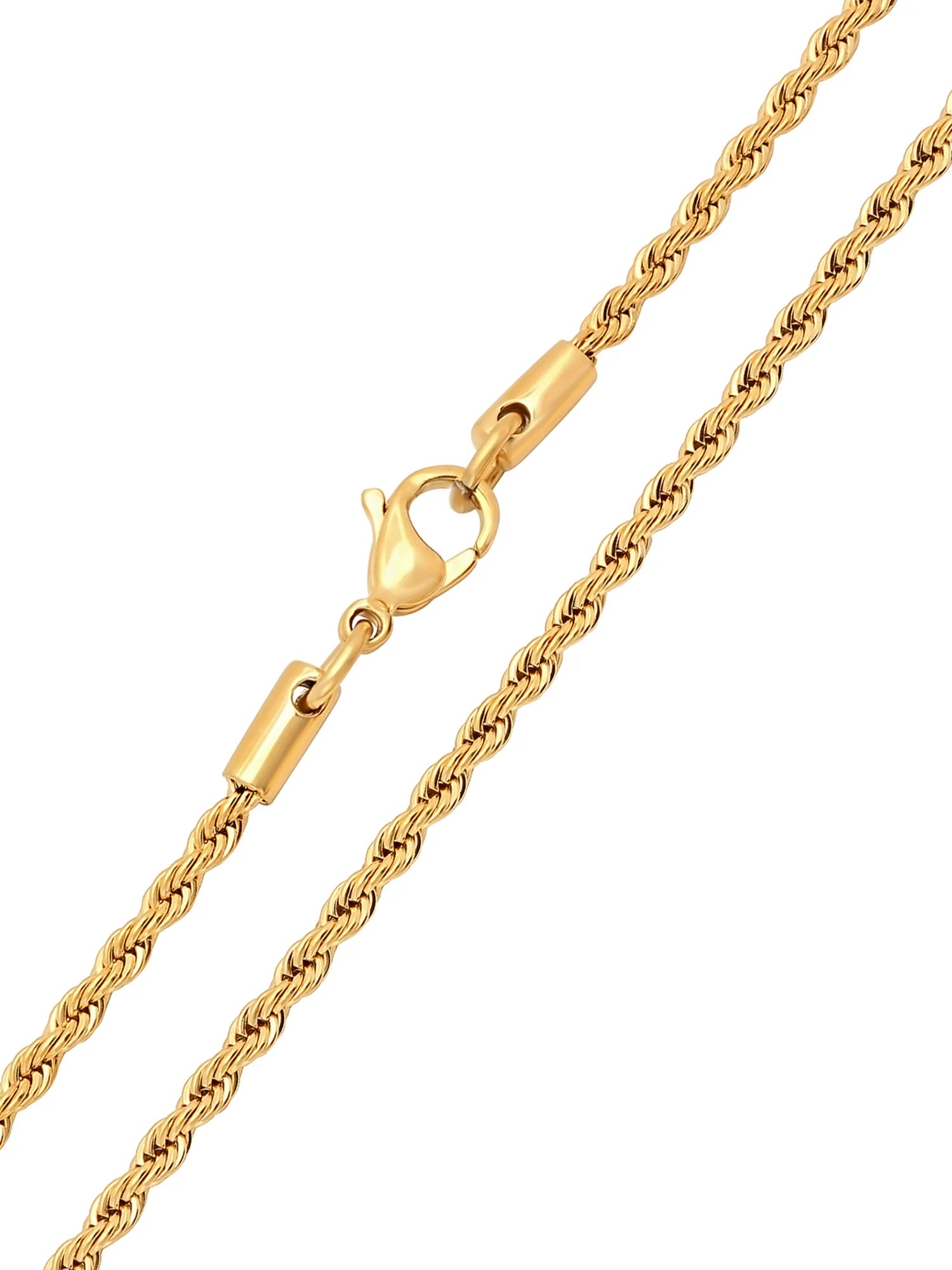 Men'S Gold-Tone Stainless Steel 2.3MM Rope Link 24" Chain Necklace -