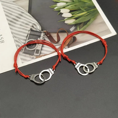 2 Pcs Handcuff Bracelet Set BBF Adjustable Rope Bracelet for Women Men Friendship Couple Bracelets Matching Bracelets