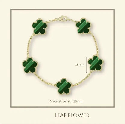 Clover Bracelet for Men and Women Jewelry Leaf Bracelets 18K Gold Silver Plate Agate Diamond Fashion Charm Chain Wedding Gift Party