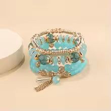 Bohemian Crystal Beaded Stretch Bracelet Set