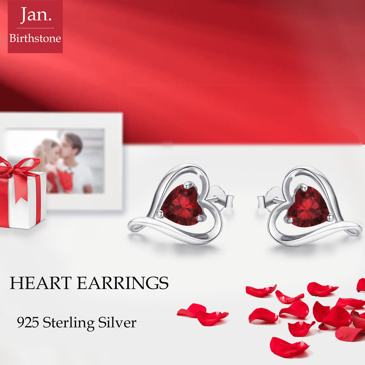Heart Earrings for Women Sterling Silver 925 ,5A Cubic Zircon Jewelry Festival Gift for Her
