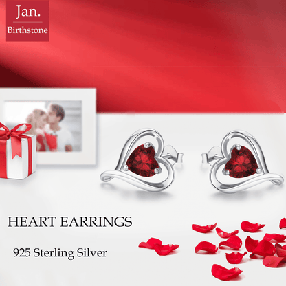 Heart Earrings for Women Sterling Silver 925 ,5A Cubic Zircon Jewelry Festival Gift for Her
