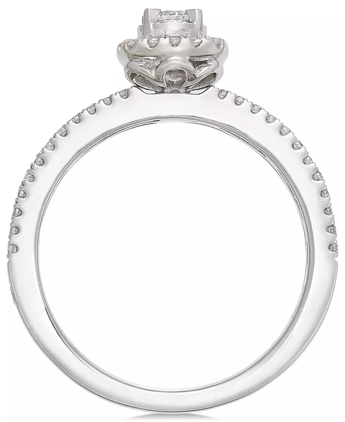 Diamond Halo Engagement Ring (1/2 Ct. T.W) in 14K White Gold