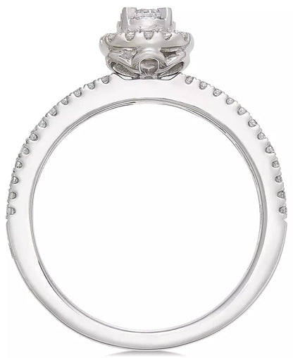 Diamond Halo Engagement Ring (1/2 Ct. T.W) in 14K White Gold