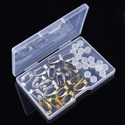 18 Pieces Clip-On Earrings Converter Components with Post for Non-Pierced Ears 3