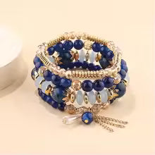Bohemian Crystal Beaded Stretch Bracelet Set