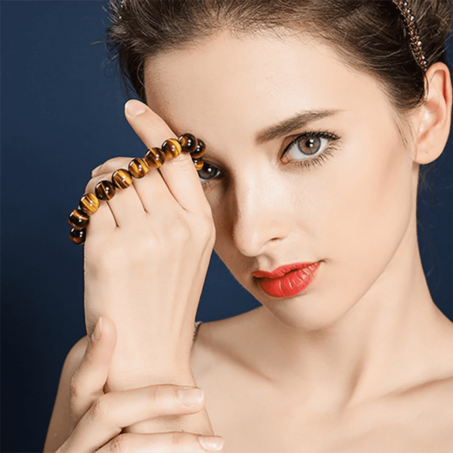 8Mm Tiger Eye Stretch Bracelet Crystal Handmade Bracelet Gifts for Women