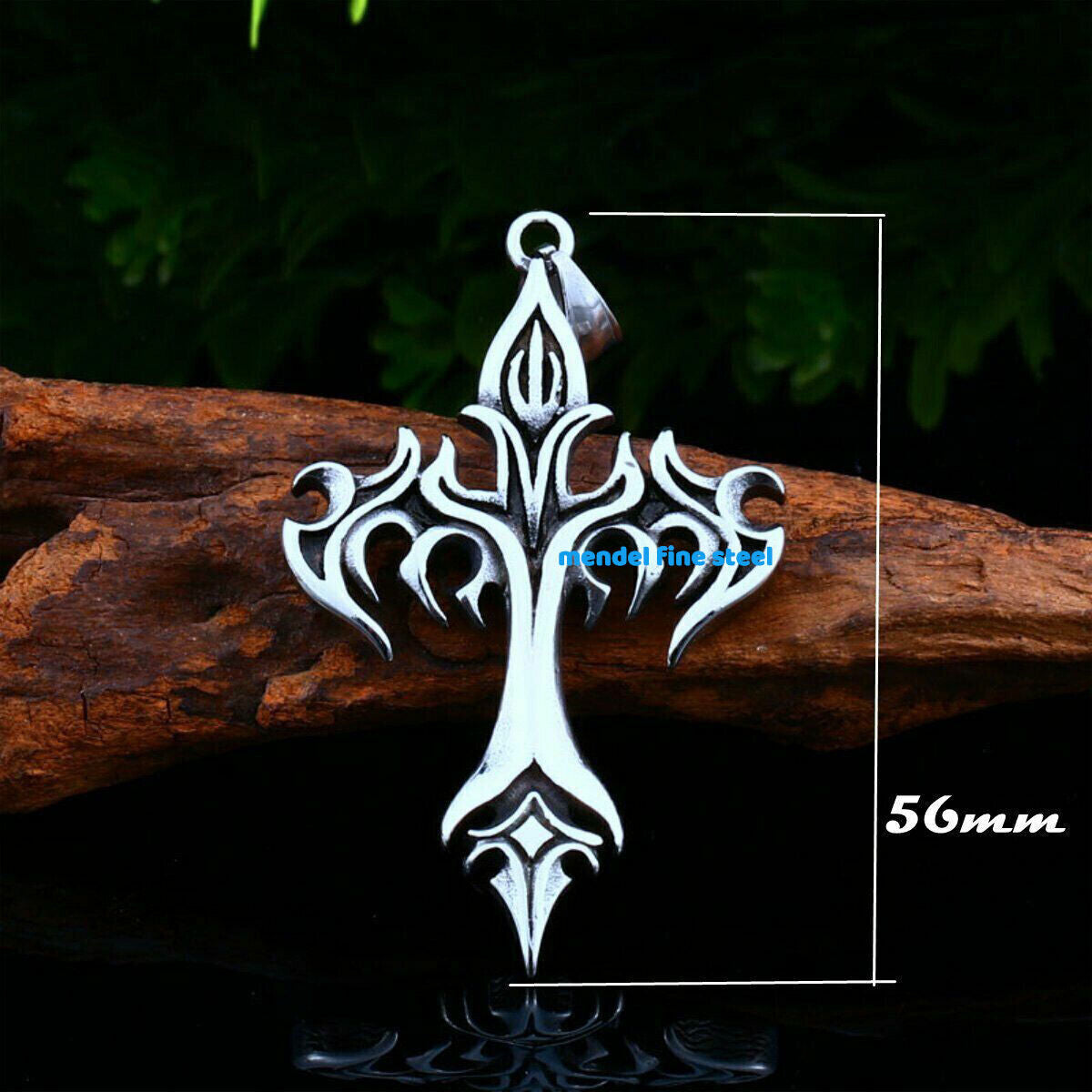 MENDEL Cool Boys Mens Stainless Steel Cross Pendant Necklace for Men Women Chain