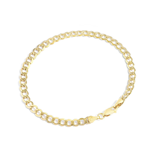 Gold Filled Chain Bracelet Collection - 14K Solid Yellow Gold Filled Miami Cuban Curb Link Chain Bracelets for Women and Men with Different Sizes (4.5Mm, 5.5Mm)