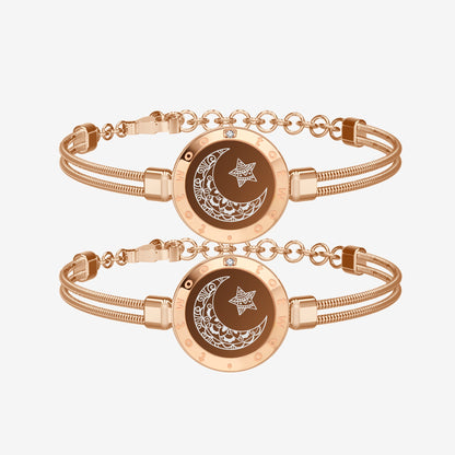 Sun & Moon Touch Bracelets with Snake Chain