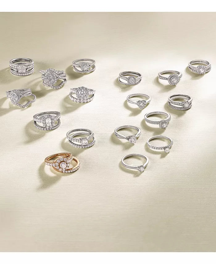 Diamond Halo Engagement Ring (1/2 Ct. T.W) in 14K White Gold