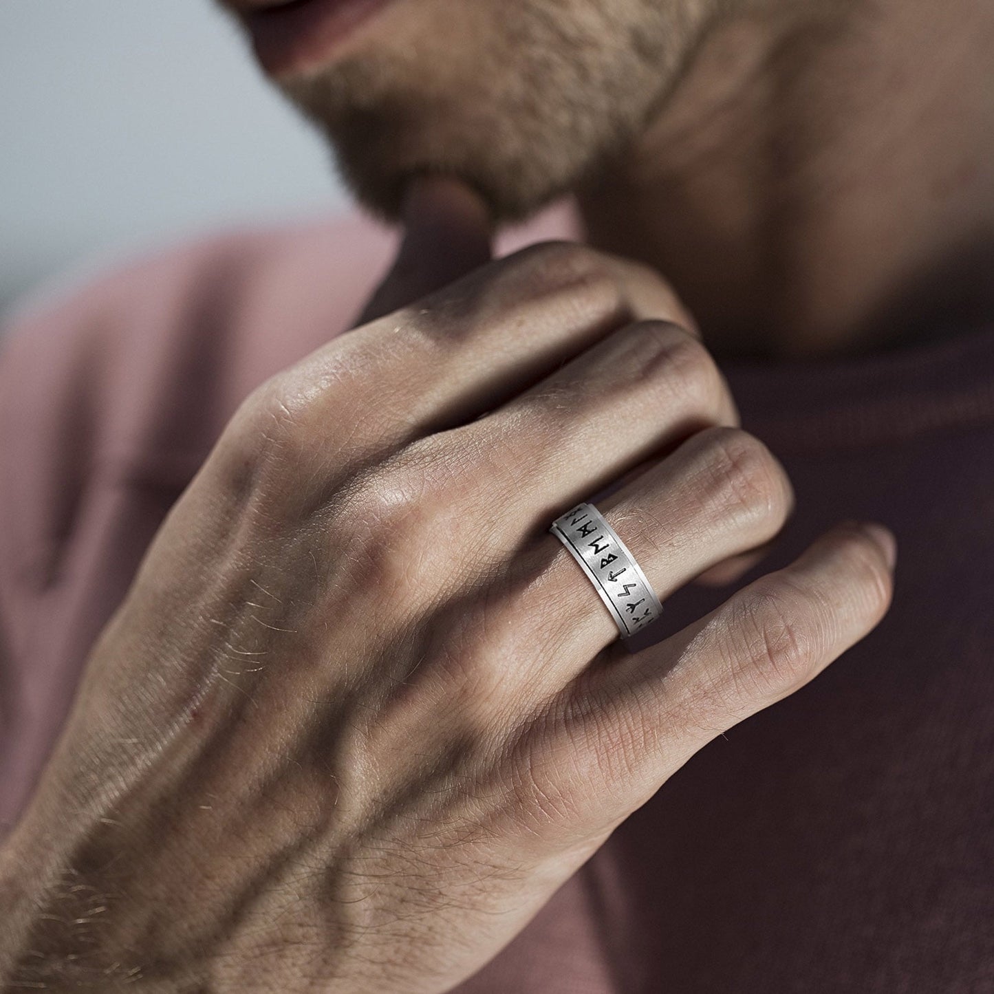 Men'S Anxiety Ring, Stainless Steel Viking Fidget Rings