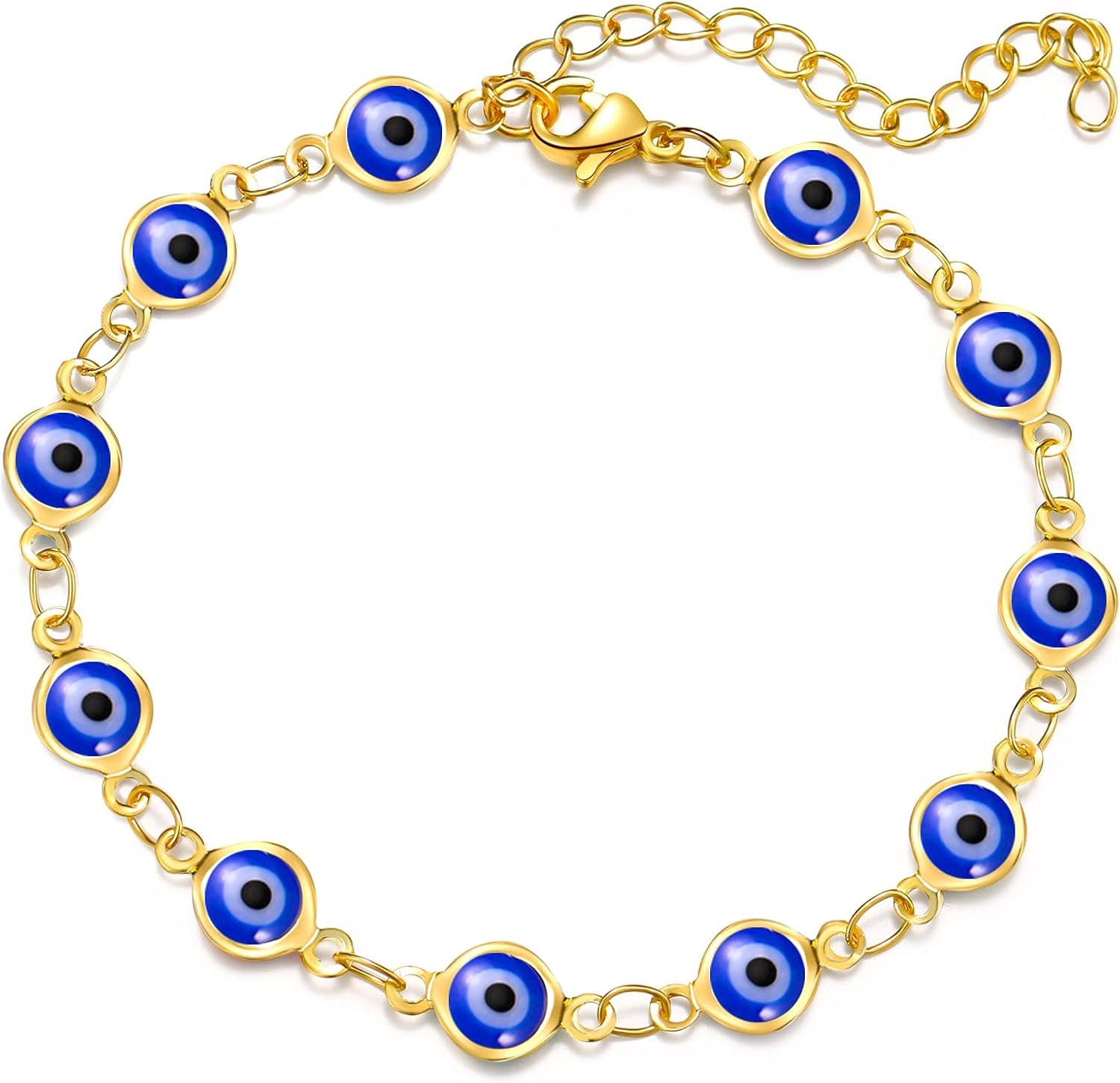 Evil Eye Bracelets Blue Eye Bracelet for Women Evil Eye Jewelry Ojo Hamsa Bracelet Dainty Gold Link Bracelets for Women Lucky Turkish Trendy Jewelry Gifts