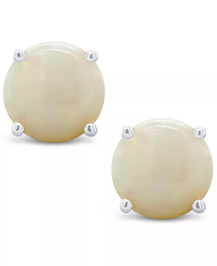 Opal (5/8 Ct. T.W.) Stud Earrings in 14K White or Yellow Gold