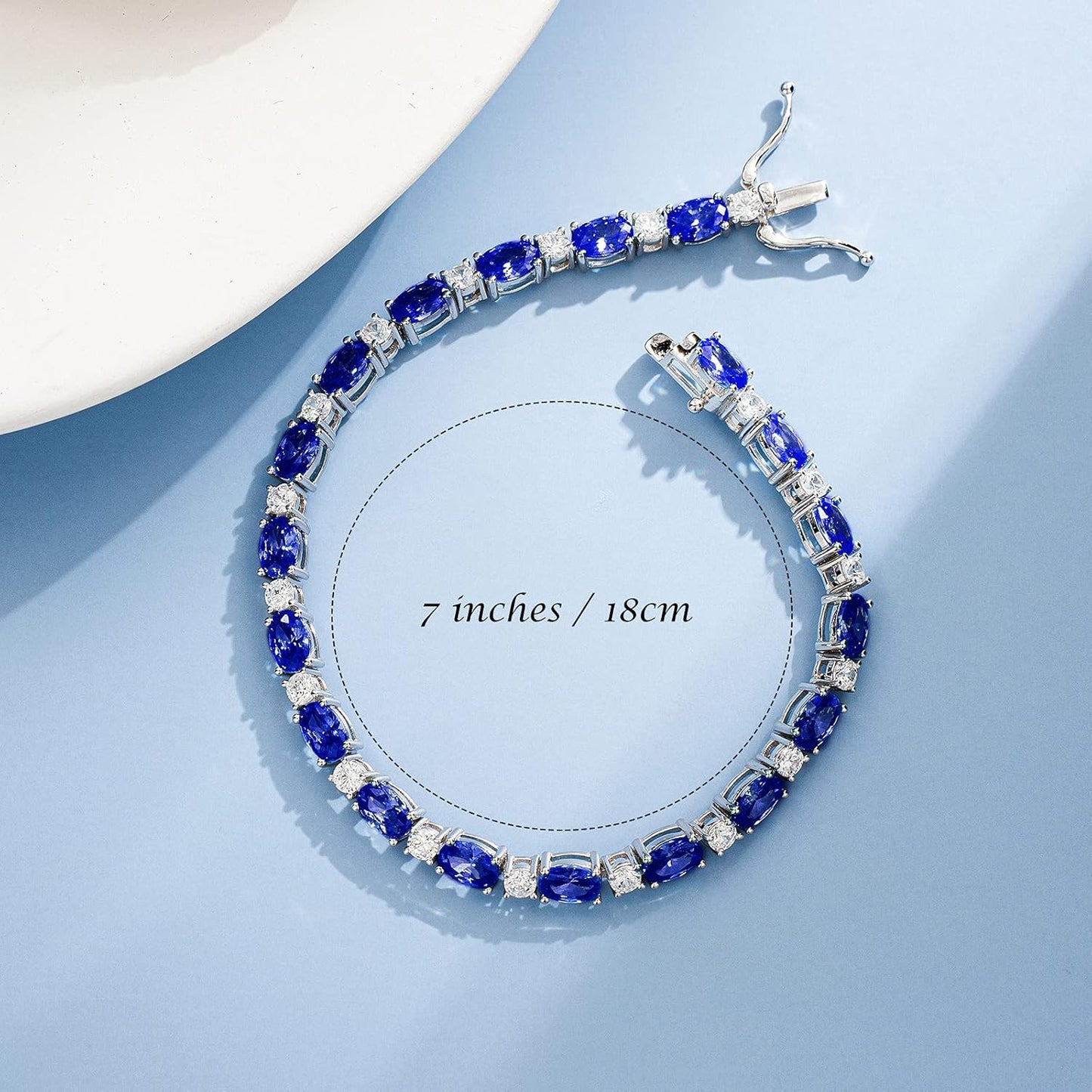 Birthstone Bracelets Sterling Silver Tennis Bracelets Charm Fine Jewelry Birthday Gifts for Women 7"