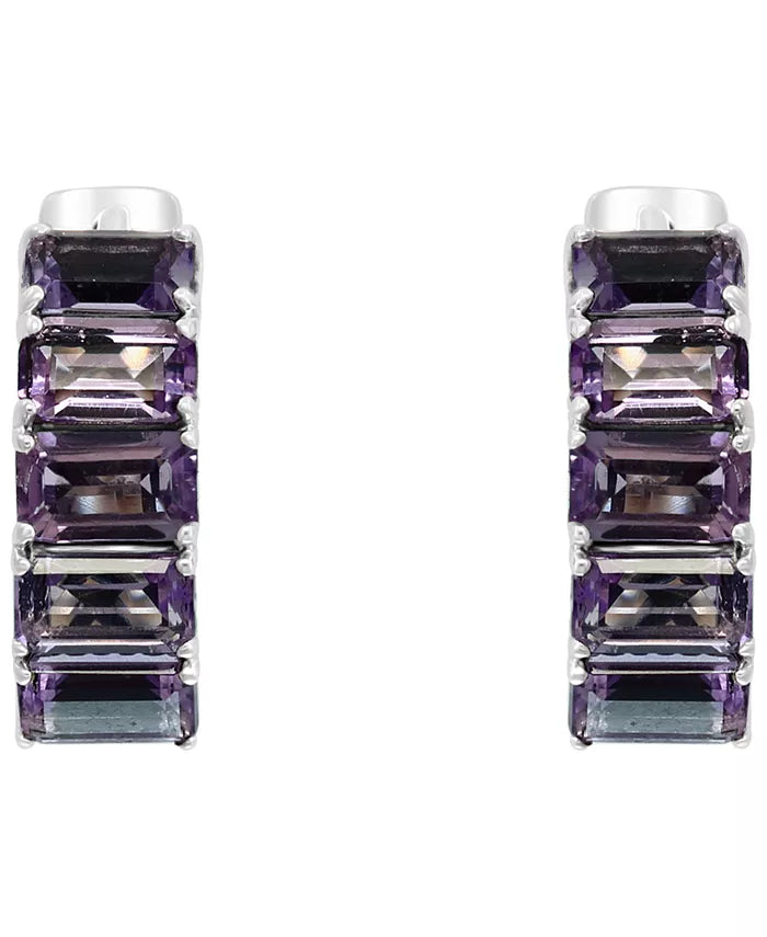 EFFYÂ® Amethyst Small Hoop Earrings (3-1/3 Ct. T.W.) in Sterling Silver, 0.57"