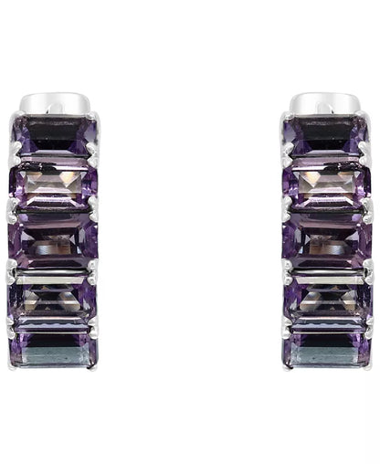 EFFYÂ® Amethyst Small Hoop Earrings (3-1/3 Ct. T.W.) in Sterling Silver, 0.57"
