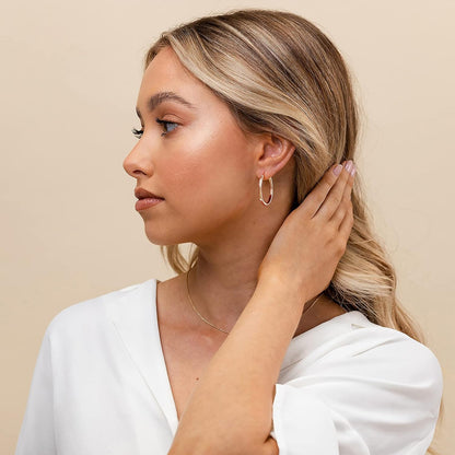 14K Gold Plated 925 Sterling Silver Post Lightweight Hoops | 20Mm - 30Mm Earring | Gold Hoop Earrings for Women