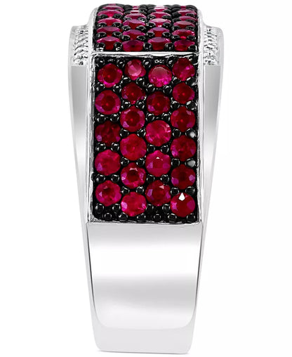 EFFYÂ® Men'S Ruby (2-1/2 Ct. T.W.) & Diamond (1/10 Ct. T.W.) Ring in Sterling Silver