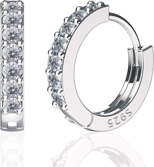 925 Sterling Silver Huggie Hoop Earrings for Women Girls-Tiny Small Cartilage Hoop Earring