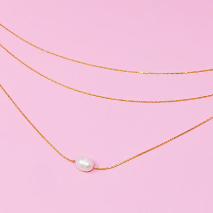 Layered Freshwater Pearl Pendant Necklace