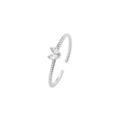 925 Sterling Silver round Zircon - White Marquise Rings