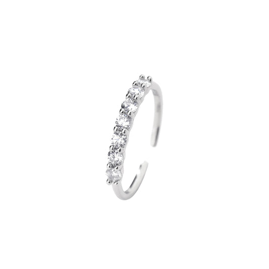 925 Sterling Silver round Zircon Rings
