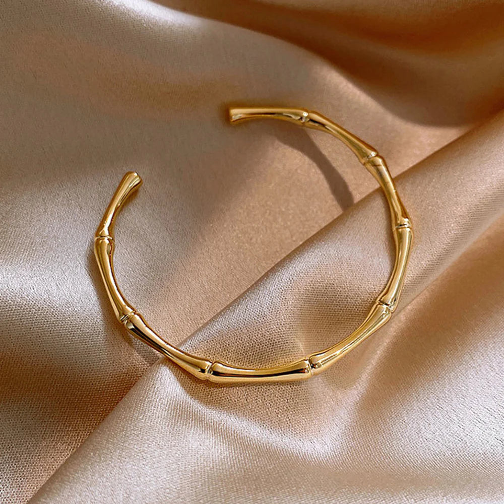 Cuff Bamboo Bangle Stackable Bracelets