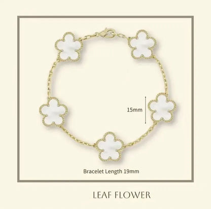 Clover Bracelet for Men and Women Jewelry Leaf Bracelets 18K Gold Silver Plate Agate Diamond Fashion Charm Chain Wedding Gift Party