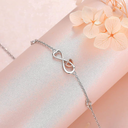 Infinity Ankle Bracelets for Women Sterling Silver Love Heart/Rose Flower/Sunflower Anklets -Summer Beach Ankle Chain Jewelry Gifts for Mom Women Wife Girlfriend