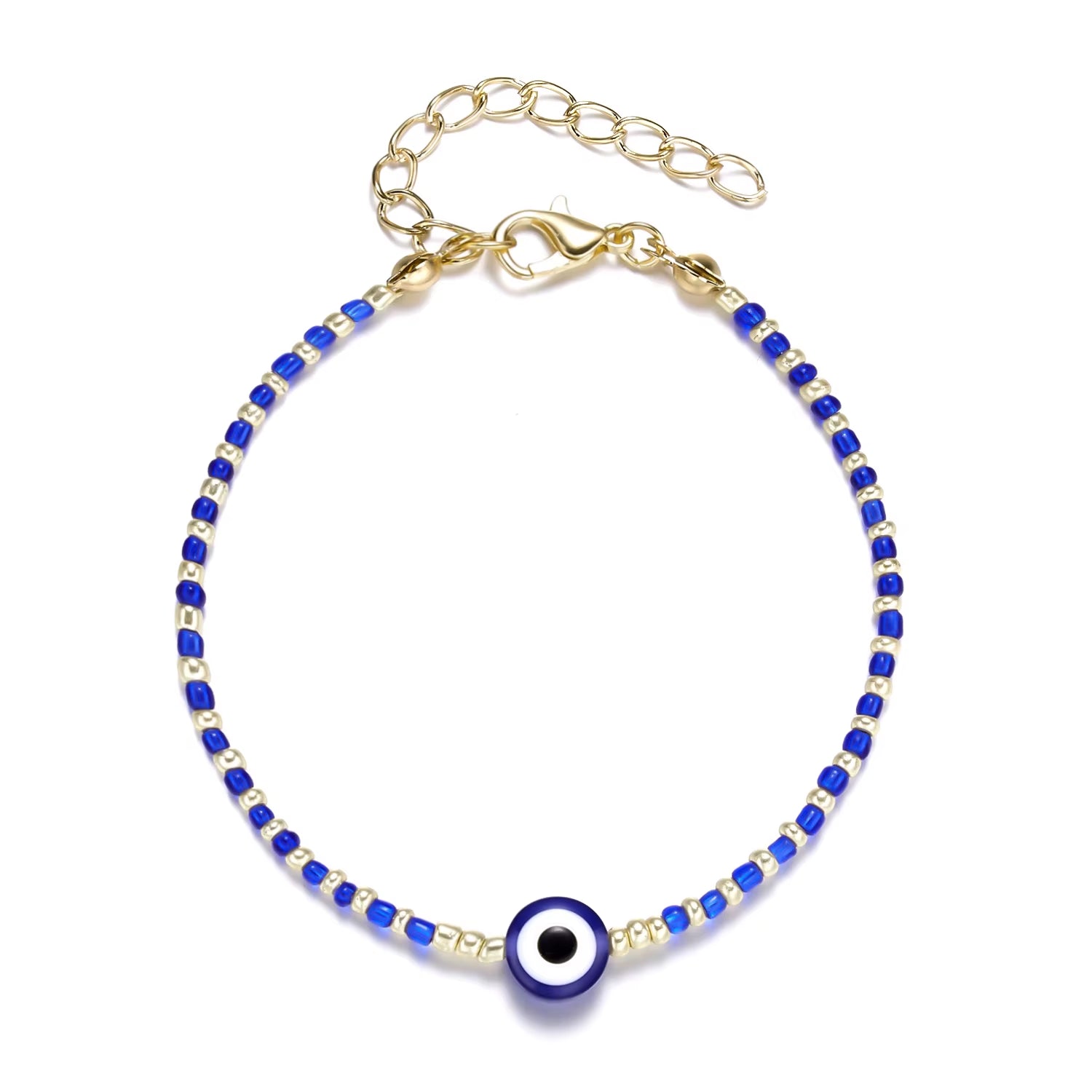 Turkish Lucky Evil Eye Bracelets Blue Evil Eye Bead Bracelet Men Women Handmade Lucky Jewelry Charm Bracelet Female Dropshipping