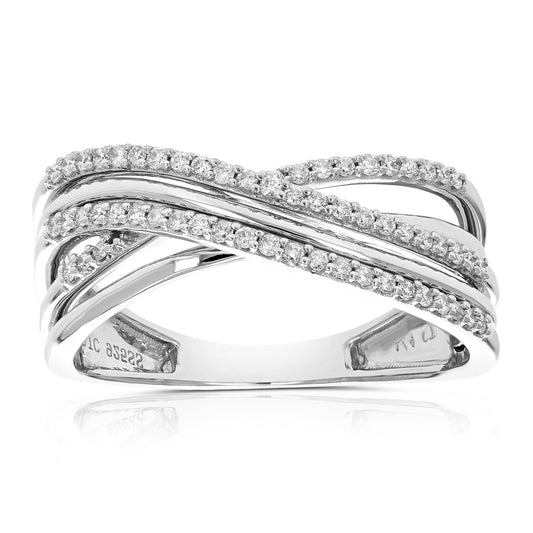 1/4 Cttw Lab Created Diamond Engagement Ring in Sterling Silver Prong Size 7