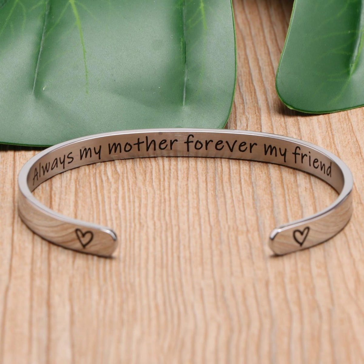 Gifts for Mom from Daughter Inspirational Motivational Encouragement Mothers Day Birthday Christmas Jewelry Gifts Bracelets for Women Engraved Always My Mother Forever My Friend