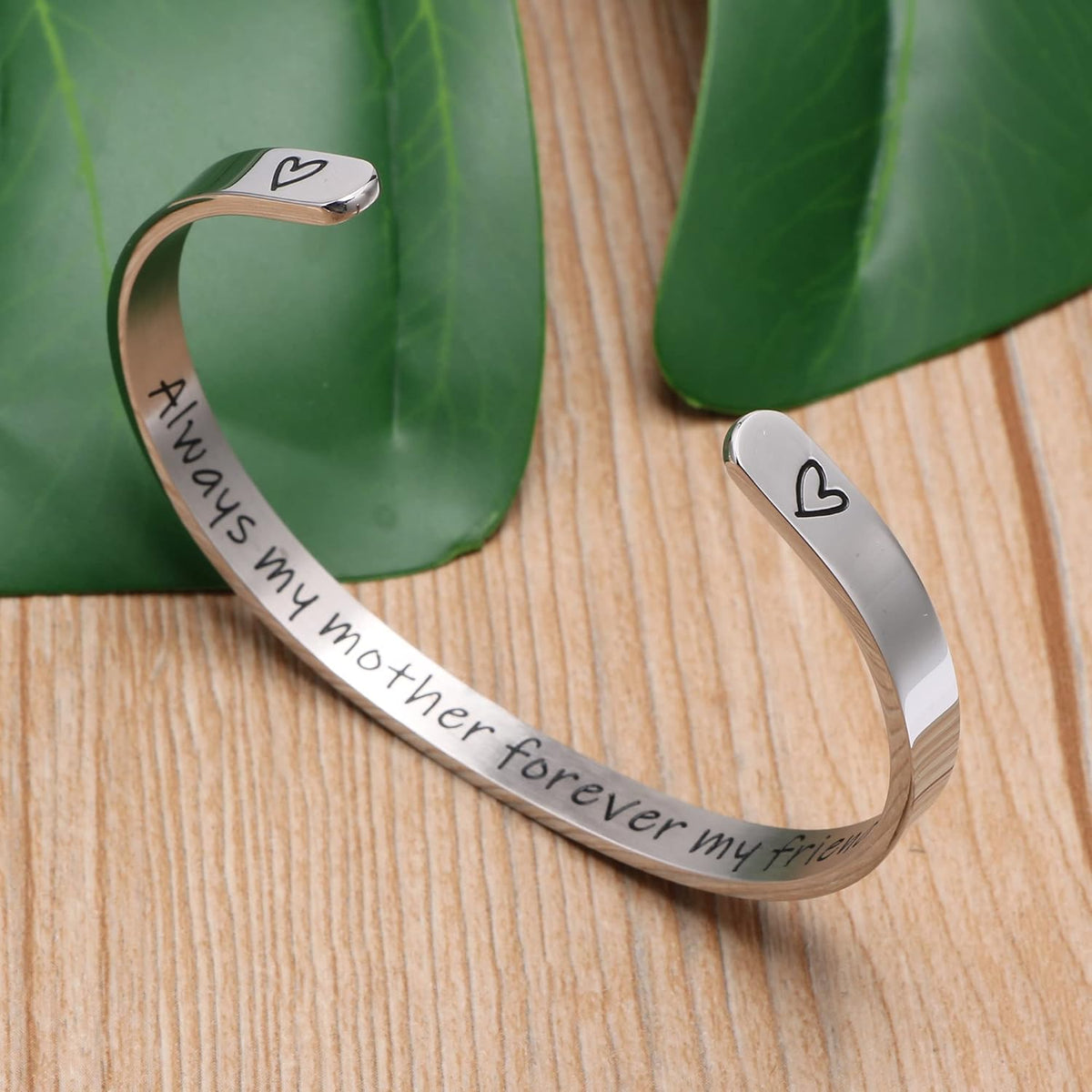 Gifts for Mom from Daughter Inspirational Motivational Encouragement Mothers Day Birthday Christmas Jewelry Gifts Bracelets for Women Engraved Always My Mother Forever My Friend