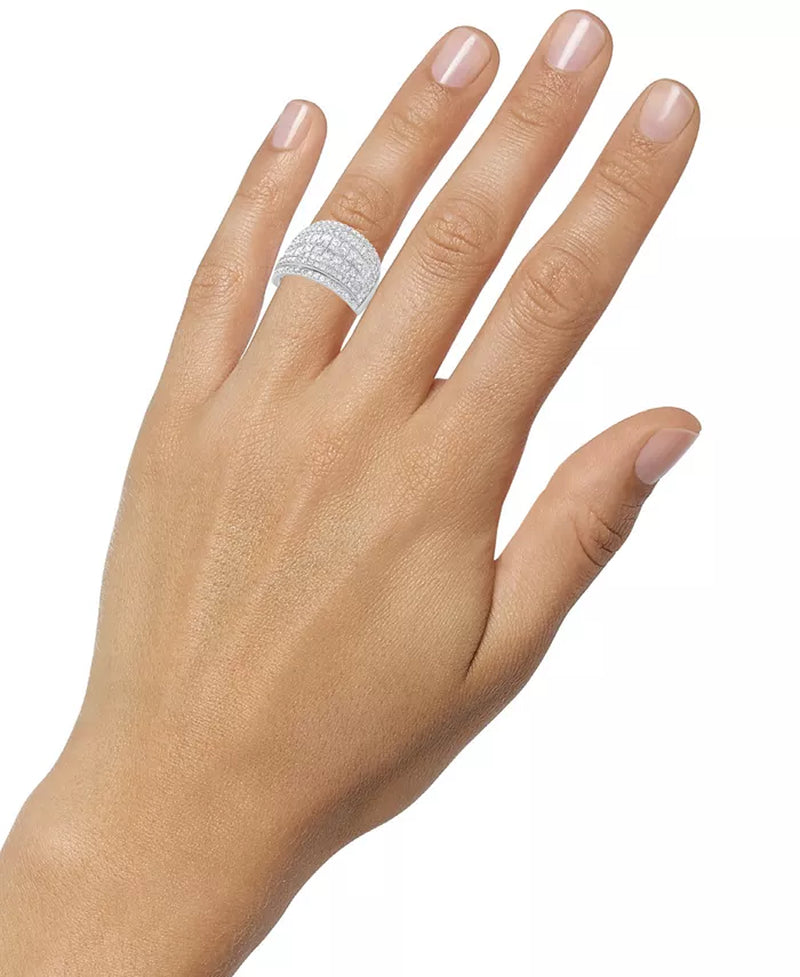 Diamond Cluster Multi Row Ring (3 Ct. T.W.) in 14K White Gold