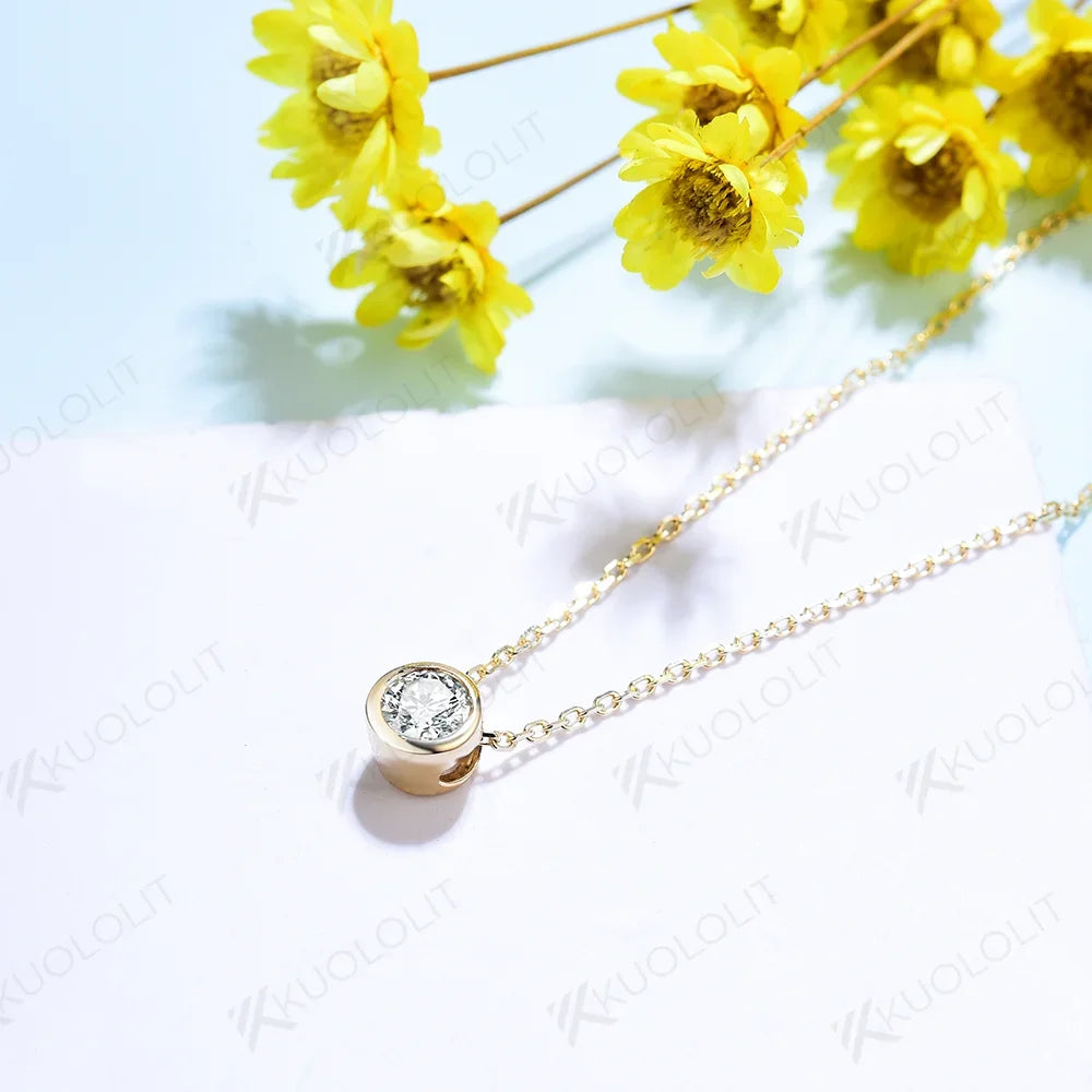 Lab Grown Diamonds Necklaces Solid 18K 14K 10K Pendant for Women D VS Diamond Jewelry for Engagement with Certificate