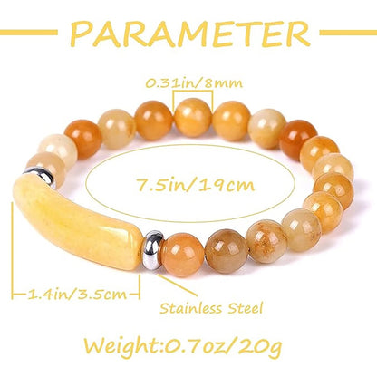 8Mm Yellow Topaz Stretch Bracelet Crystal Handmade Bracelet Gifts for Women