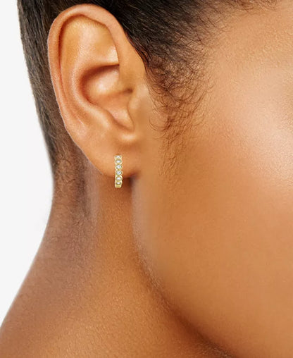 Diamond Milgrain Bezel Hoop Earrings (1/4 Ct. T.W.) in 14K Gold