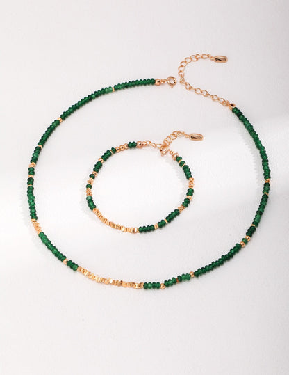 Emerald Sterling Silver Broken Bracelet